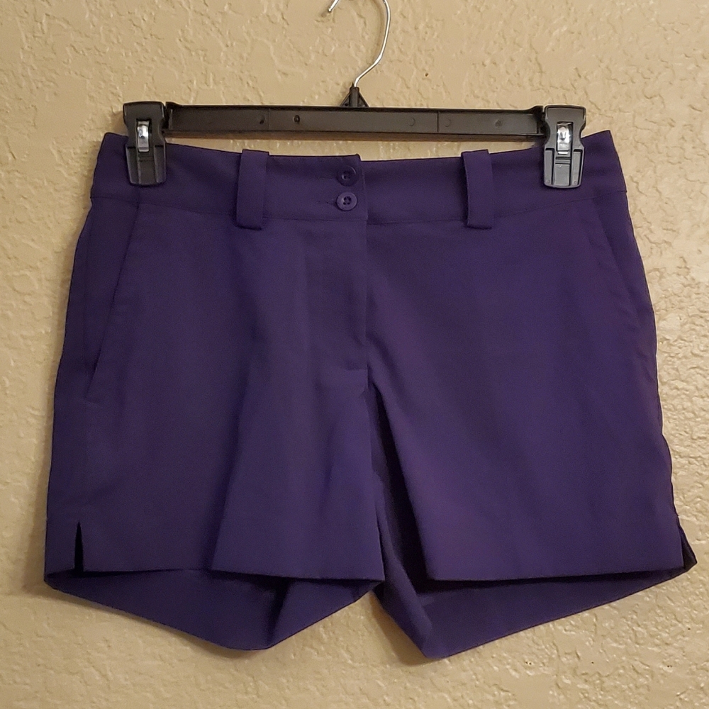 Nike Golf Tour Performance Gold Shorts Sz 4 Dark Purple Dri-Fit